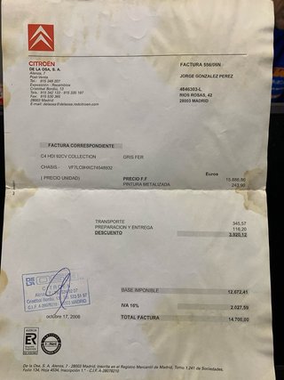 Citroen C4 1.6 hdi 92 cvs diesel etiqueta B