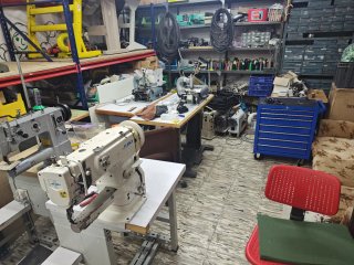 Máquinas de coser, rebajar y cortar tiras disponib