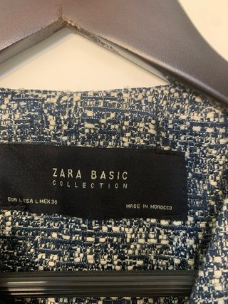 Blazer Zara azul y blanco