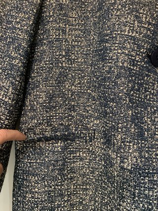 Blazer Zara azul y blanco