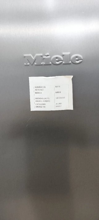 NEVERA MIELE DE UNA PUERTA NO FROST ENERGÍA A+