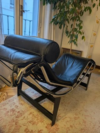 Diván Chaise Longue Le Corbusier Cuero Negro