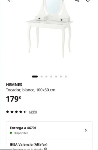 Tocador Blanco Ikea con Espejo Ovalado