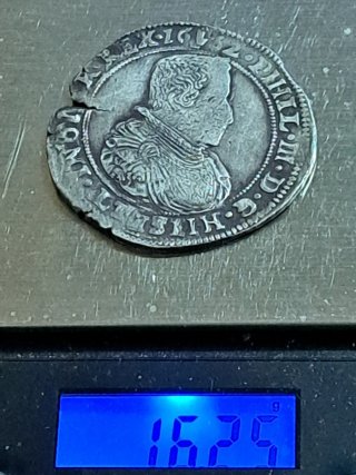 Medio ducatón de plata Felipe IV año 1662 Amberes