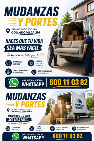 Portes y mudanzas en collado Villalba  desde