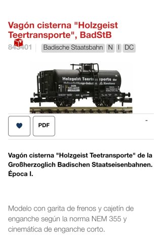 Vagón Cisterna Fleischmann Holzgeist Teer