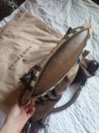 Borsa Burberry in pelle e tela Check