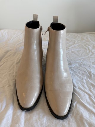 Botines Beige Cocodrilo Talla 38