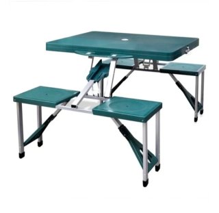 Mesa Camping Plegable 4 Asientos Verde