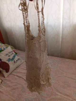 Top playero crochet blanco talla M