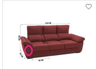 Sofá Conforama Extensible rojo