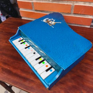 Piano Juguete Antiguo Madera Años 50