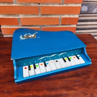 Piano Juguete Antiguo Madera Años 50