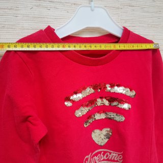 Camisola infantil vermelha com lantejoulas