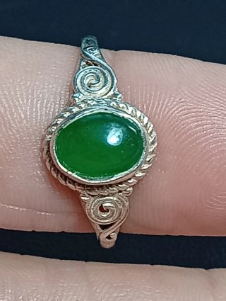 Anillo Plata Ley Piedra onix verde