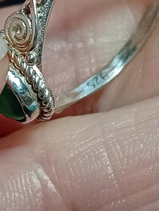 Anillo Plata Ley Piedra onix verde