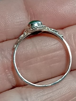 Anillo Plata Ley Piedra onix verde