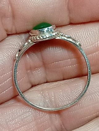 Anillo Plata Ley Piedra onix verde