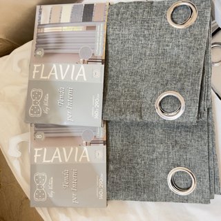 Tende FLAVIA grigie coprenti, canapone.  140x280cm