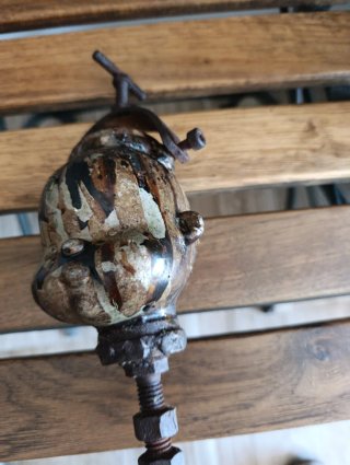 Molde antiguo de cabeza de muñeco de níquel