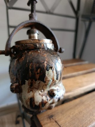 Molde antiguo de cabeza de muñeco de níquel