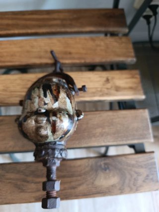 Molde antiguo de cabeza de muñeco de níquel
