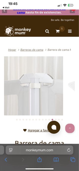 Barandilla de cama tipo cuna monkeymum