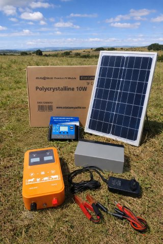 Pastor eléctrico 12v con kit solar para caballos