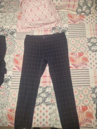 Traje de cuadros Zara azul y gris