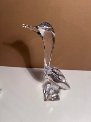 Escultura Pato Cristal Transparente