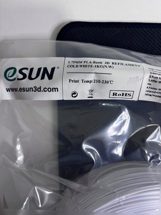 esun 1,75 White´100 Metros,3/4 de bobina Black