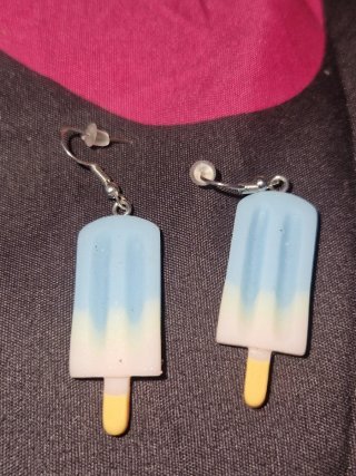 Pendientes Paleta Helado Azul y Amarillo