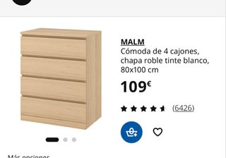 Cómoda Malm Ikea 4 cajones