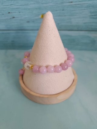 Pulsera elástica de Lepidolita natural.