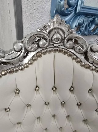 Sofá Barroco Plata y Blanco