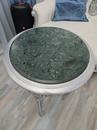Sofá Barroco Plata y Blanco
