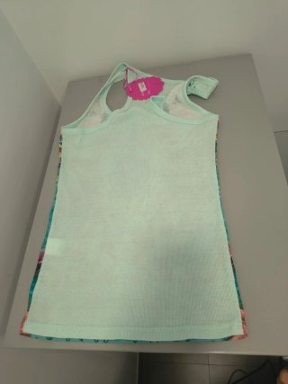 Camiseta tirantes estampada flores con piedras