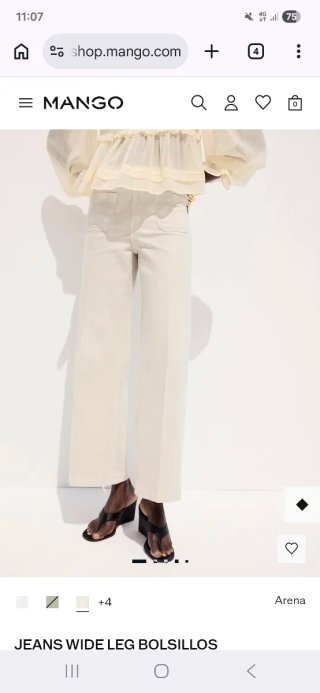 Pantalón Mango Beige Talla M