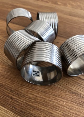 Conjunto de 6 servilleteros plateados