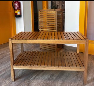 Banco de madera 2 estantes