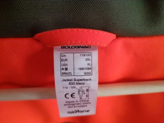 Chaqueta de caza naranja y verde