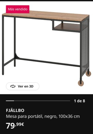 Escritorio/Mesa Auxiliar Madera y Metal