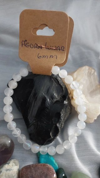 Pulsera Piedra Lunar Natural 6mm
