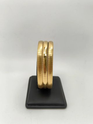 Pulsera Triple Flexible Oro 18kt mate y brillo