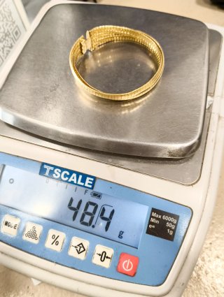 Pulsera Triple Flexible Oro 18kt mate y brillo