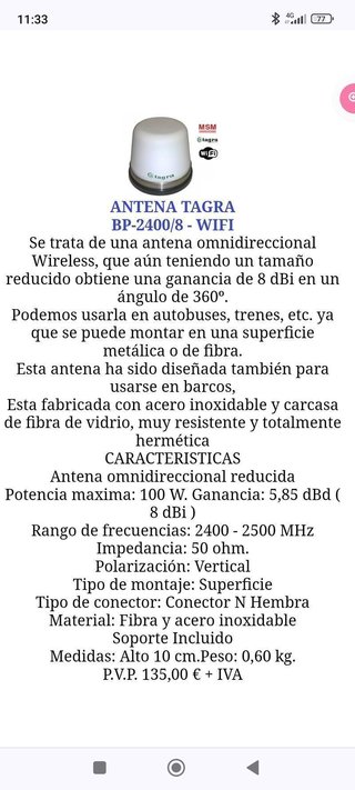 Antena WiFi TAGRA