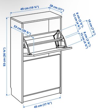 Zapatero IKEA BISSA 2 compartimentos