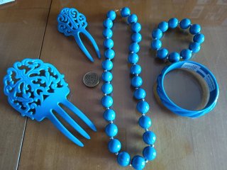 Conjunto Flamenco Turquesa: Collares y Pulseras