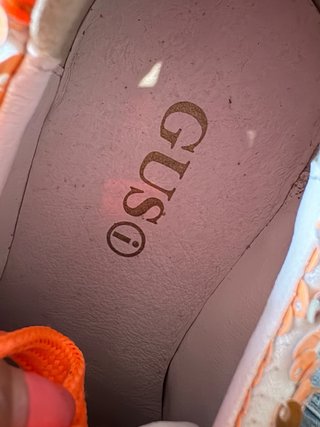 Sapatilhas Gusi 38 Pele Laranja e prateado