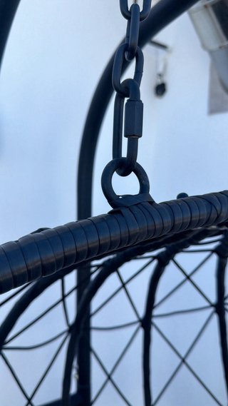 Silla Colgante Ratán Negra